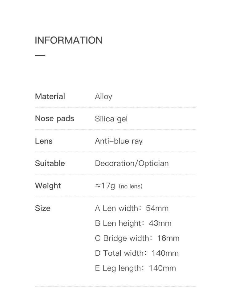 Archna Women's  Metal frame Cat Eye Anti-Blue Light Glasses