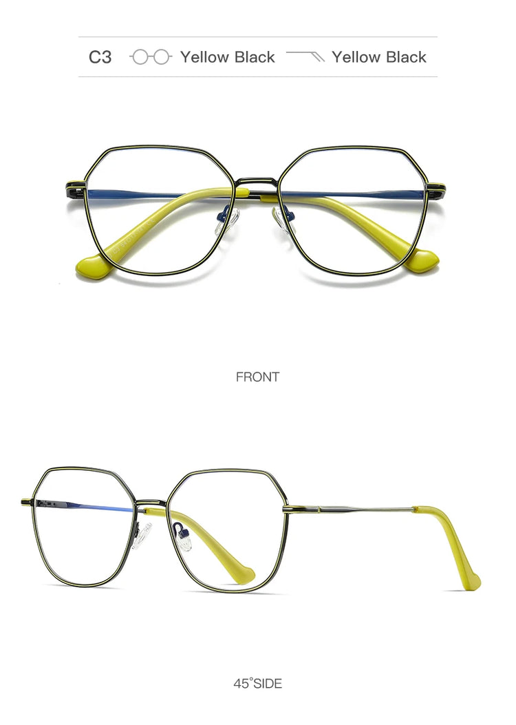 Women's Polygon Anti Blue Light Blocking Glasses