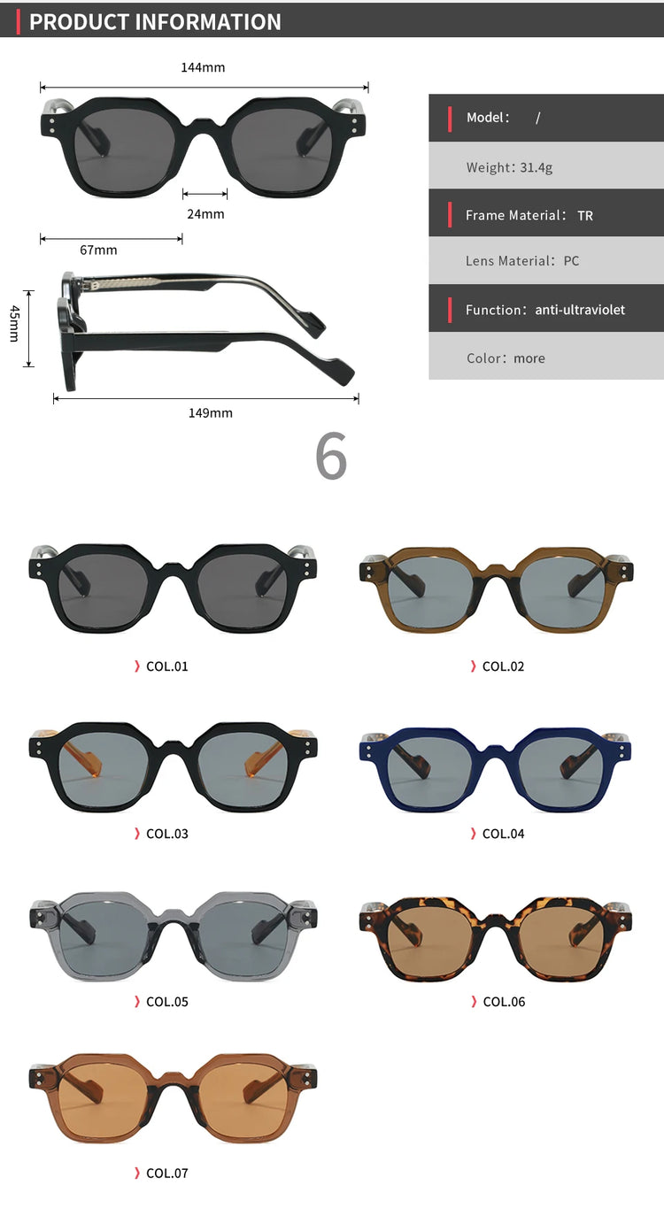 Impact Retro Square Frame Unisex UV400 Sunglasses
