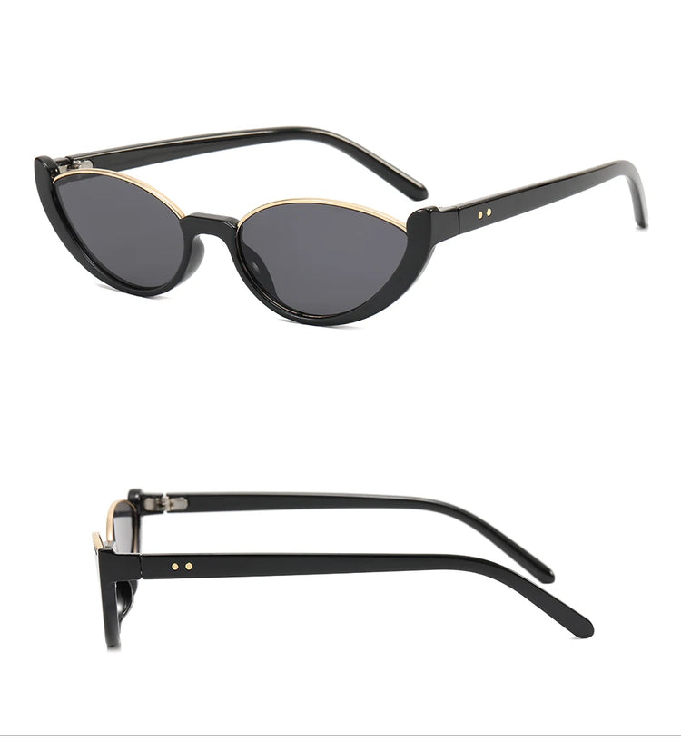 Solange Women's Small Oval Frame Retro UV400 Sunglasses