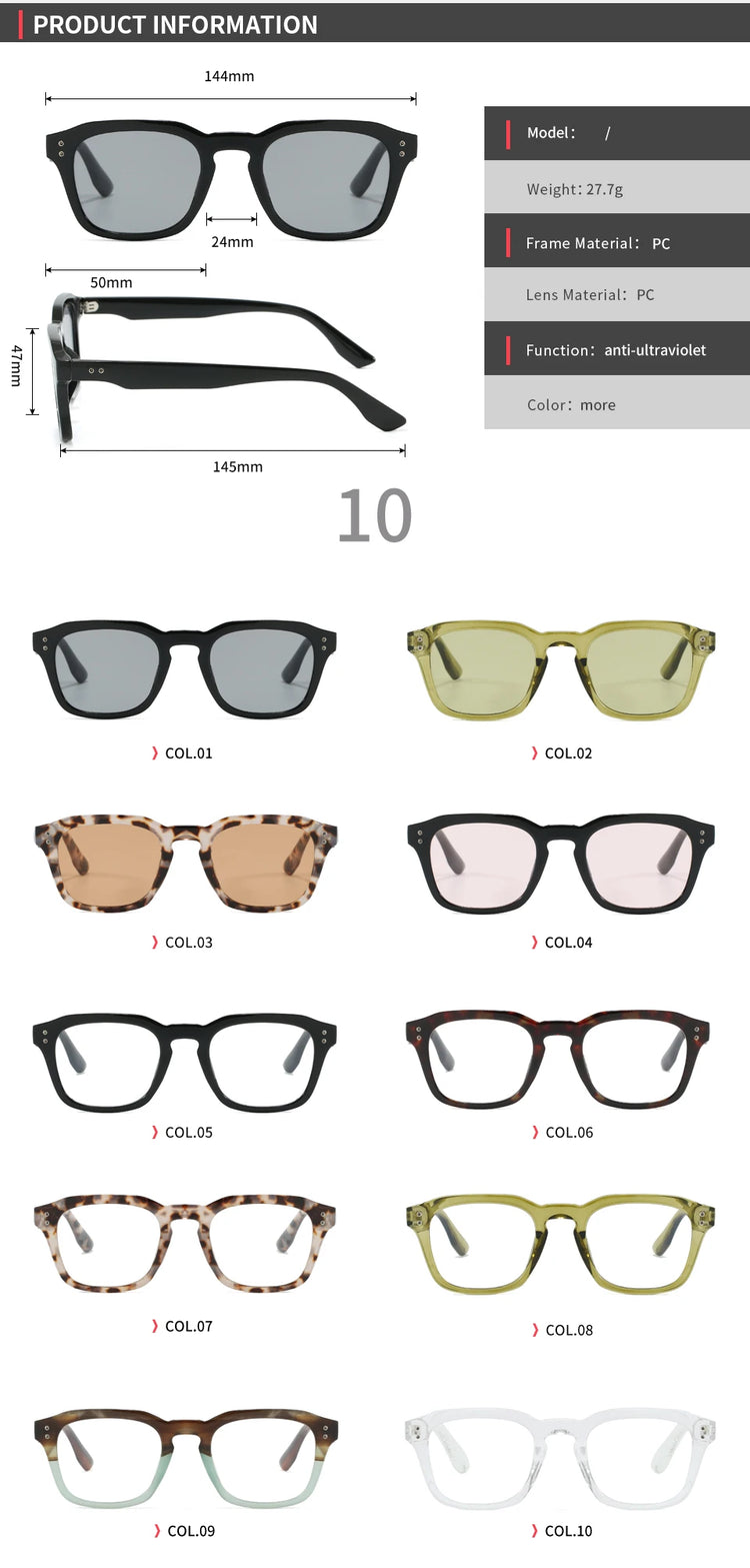 Prism Unisex Retro Square Frame Anti-Blue Light Glasses