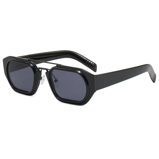 JAYDEN MEN'S RECTANGLE FRAME FLAT TOP UV400 SUNGLASSES