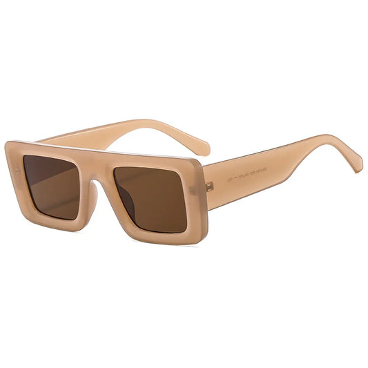 LUCE UV400 UNISEX RETRO BOLD  FLAT TOP SQUARE FRAME SUNGLASSES