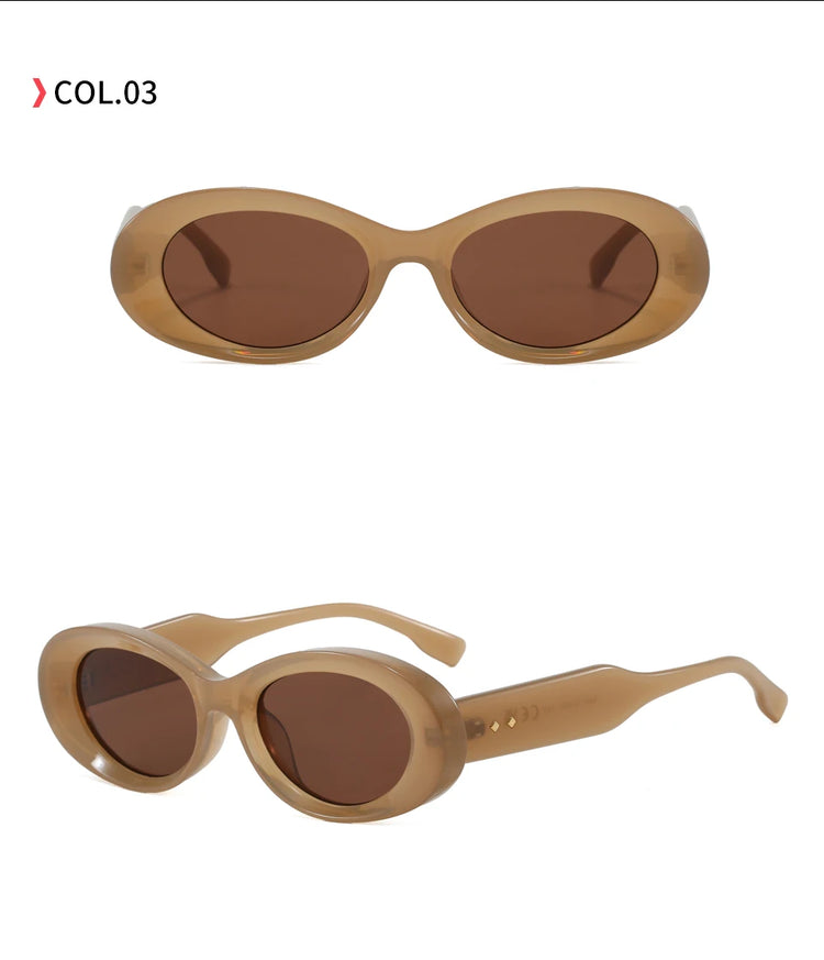 Rowan Unisex Oval Frame Retro UV400 SUnglasses