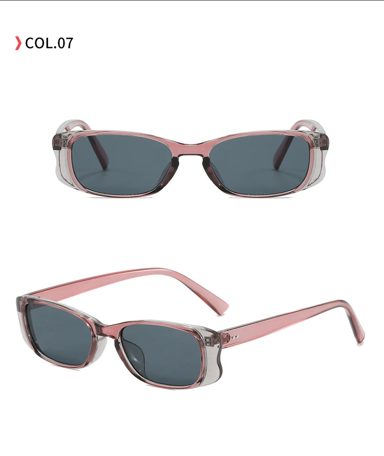 Roux Unisex Retro Rectangular Frame UV400 Sunglasses