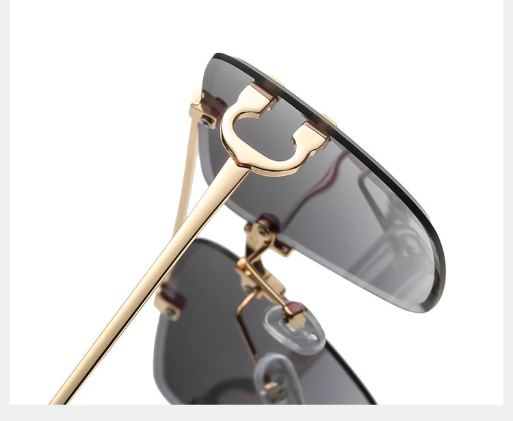 Elias Unisex Square Rimless UV400 Sunglasses