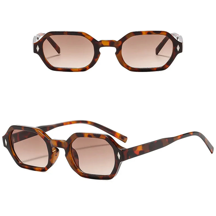 Pinnacle Retro Rectangle Frame Unisex UV400 Sunglasses