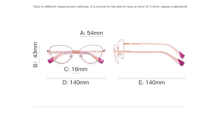 Archna Women's  Metal frame Cat Eye Anti-Blue Light Glasses