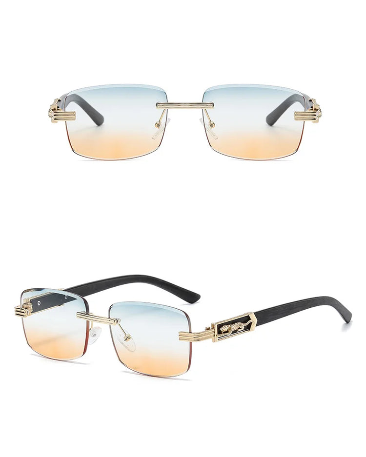 Jace Unisex Rectangle Rimless UV400 Sunglasses