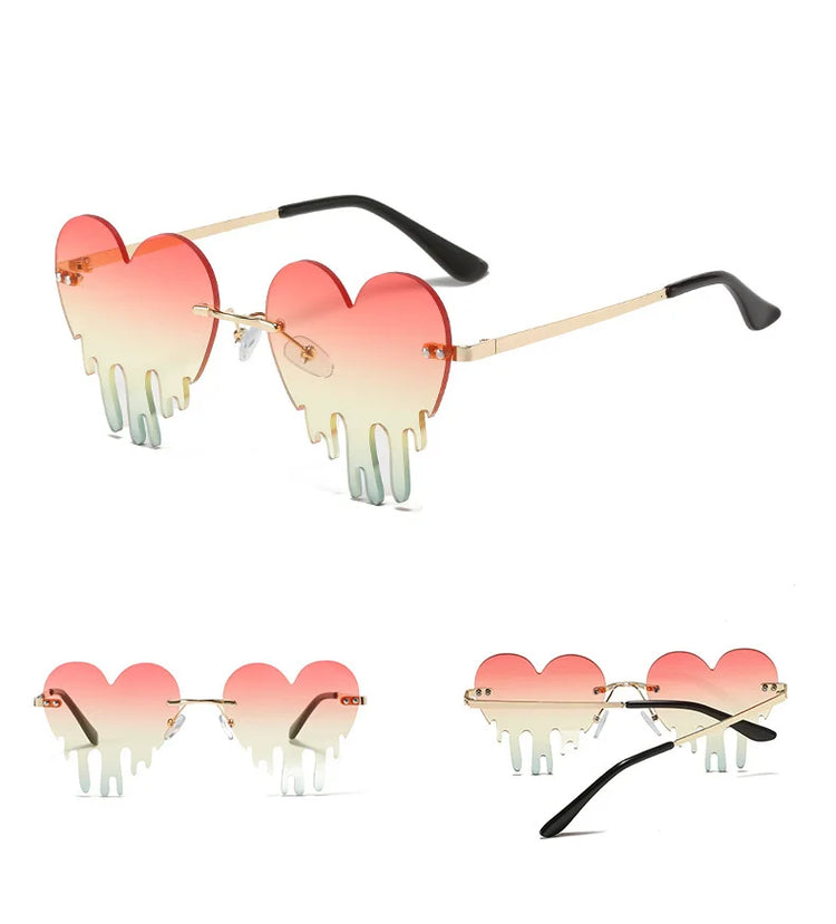 Amora Women’s Heart Drip UV400 Sunglasses