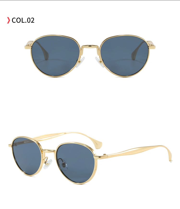 Flux Women's Round Metal Frame Steampunk UV400 Sungalsses