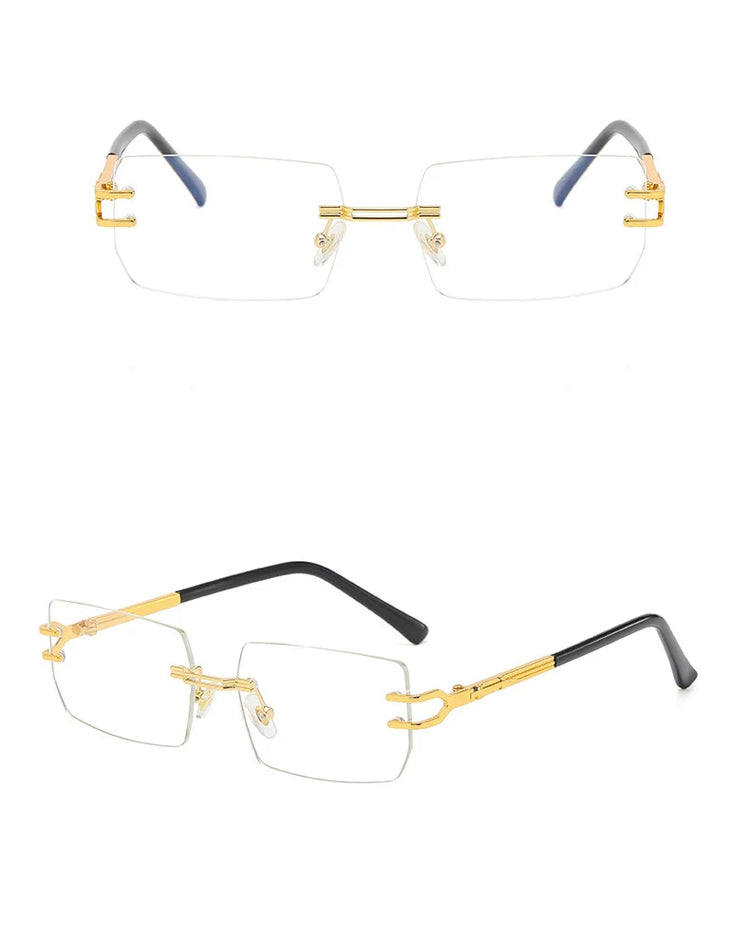 Julian Unisex Retro Rimless Rectangle Frame UV400 SUnglasses