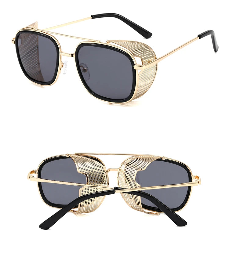 Kyle Men's Metal Square Frame UV400 Sunglasses