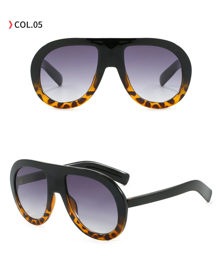Indigo Oversized Retro Unisex Flat Top UV400 SUnglasses
