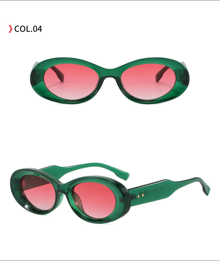 Rowan Unisex Oval Frame Retro UV400 SUnglasses