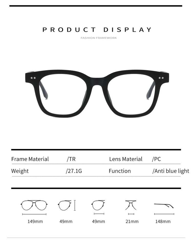 Jude Unisex Square Frame Anti-Blue Light Blocking Glasses