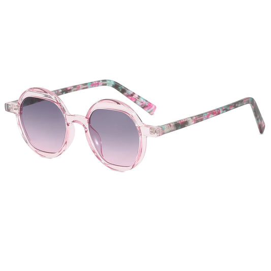 HUGHES WOMENS RETRO ROUND FRAME UV400 SUNGLASSES