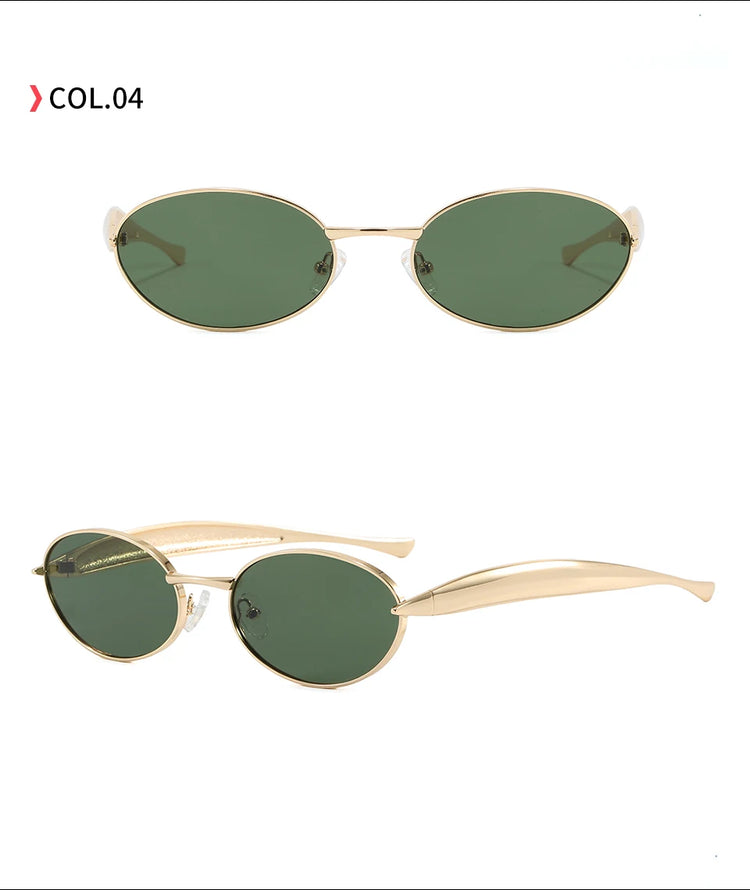 Momentum Unisex Retro Oval Metal Flat Top Pilot Frame UV400 Sunglasses