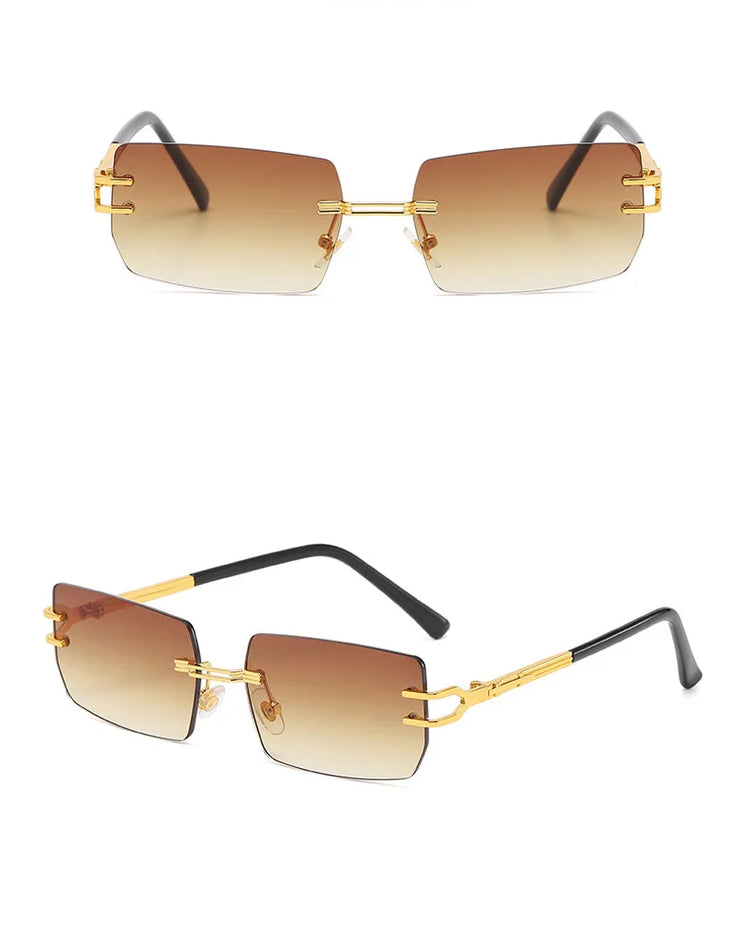 Julian Unisex Retro Rimless Rectangle Frame UV400 SUnglasses
