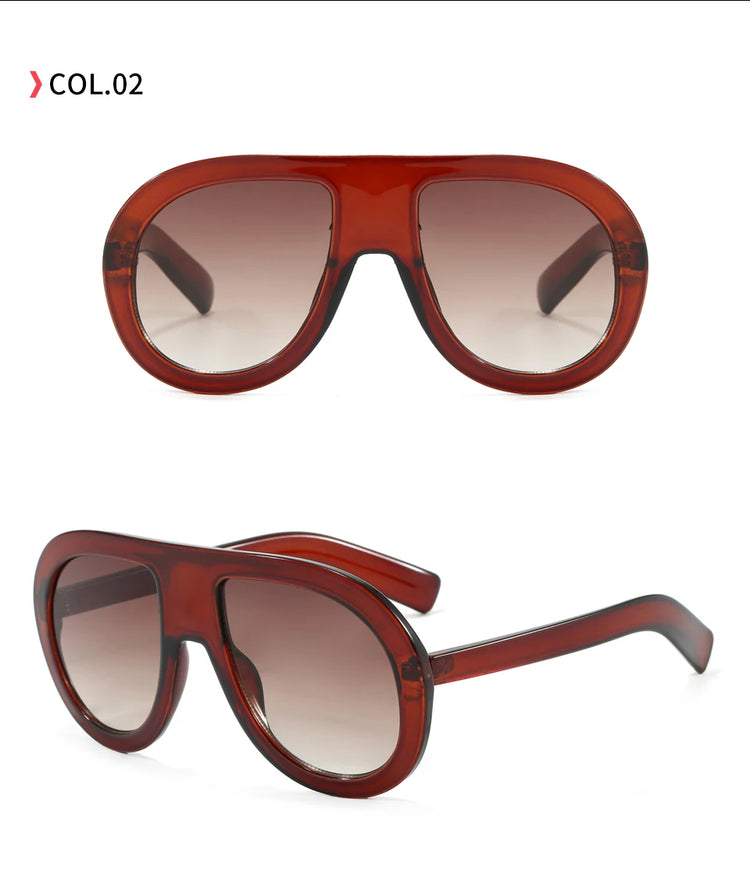 Indigo Oversized Retro Unisex Flat Top UV400 SUnglasses