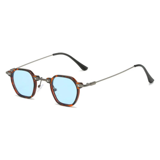 EDDIE UNISEX RETRO SMALL SQUARE FRAME GRADIENT LENS SUNGLASSES