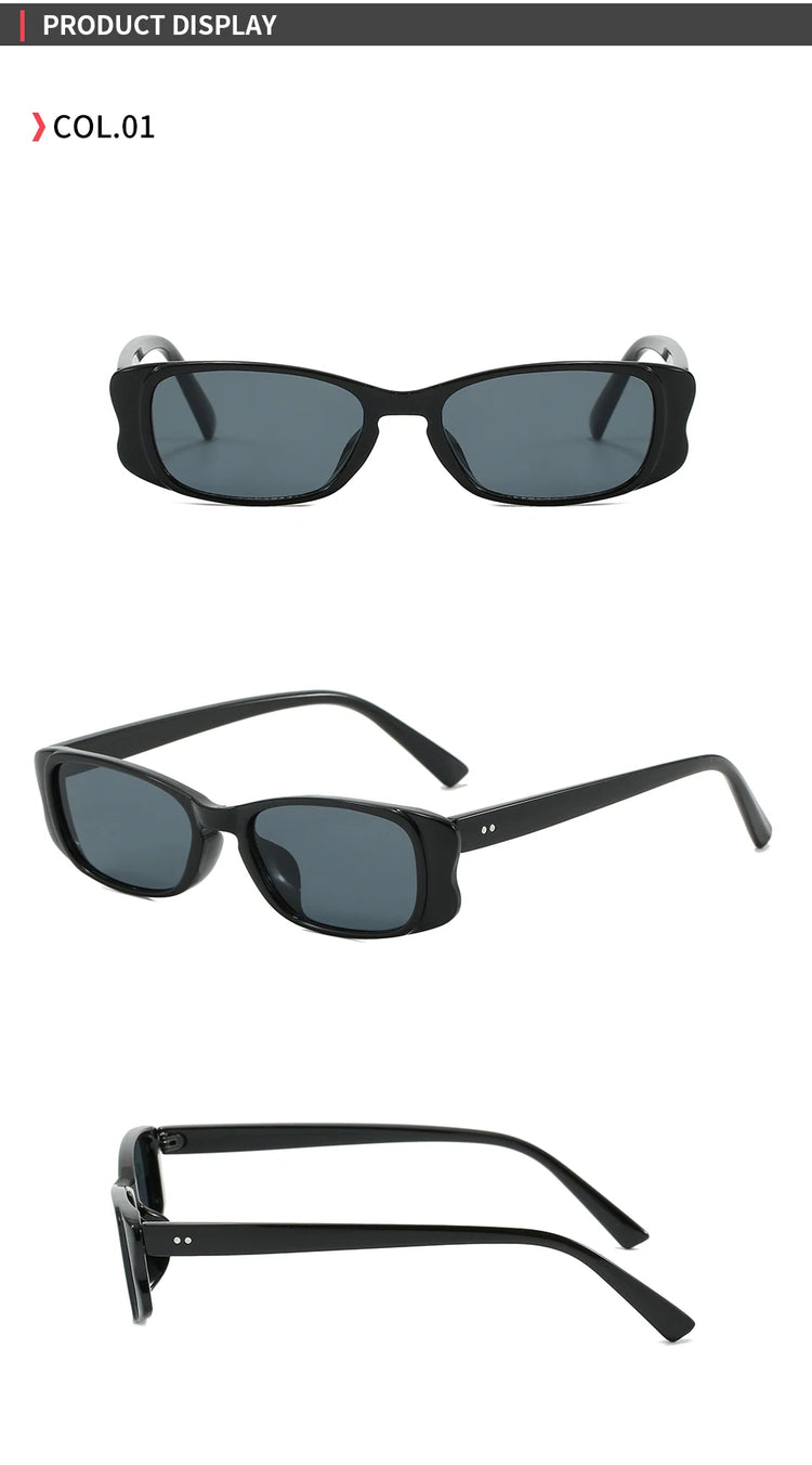 Roux Unisex Retro Rectangular Frame UV400 Sunglasses