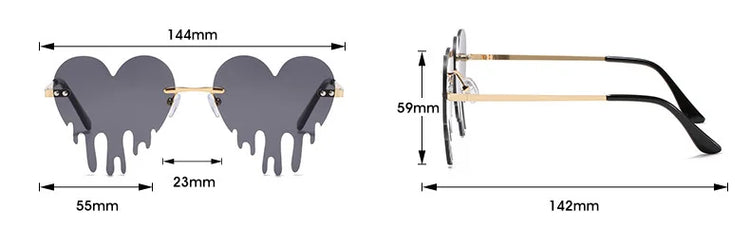 Amora Women’s Heart Drip UV400 Sunglasses