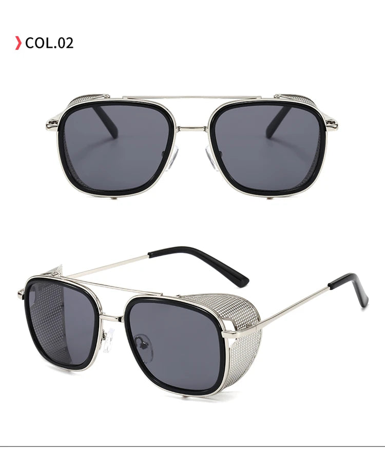 Kyle Men's Metal Square Frame UV400 Sunglasses