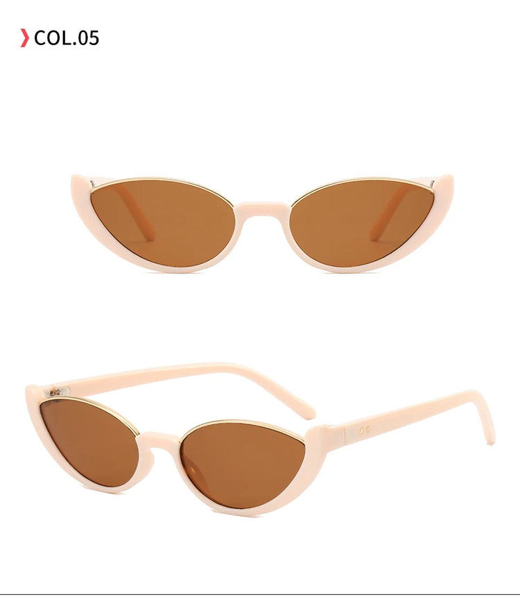 Solange Women's Small Oval Frame Retro UV400 Sunglasses