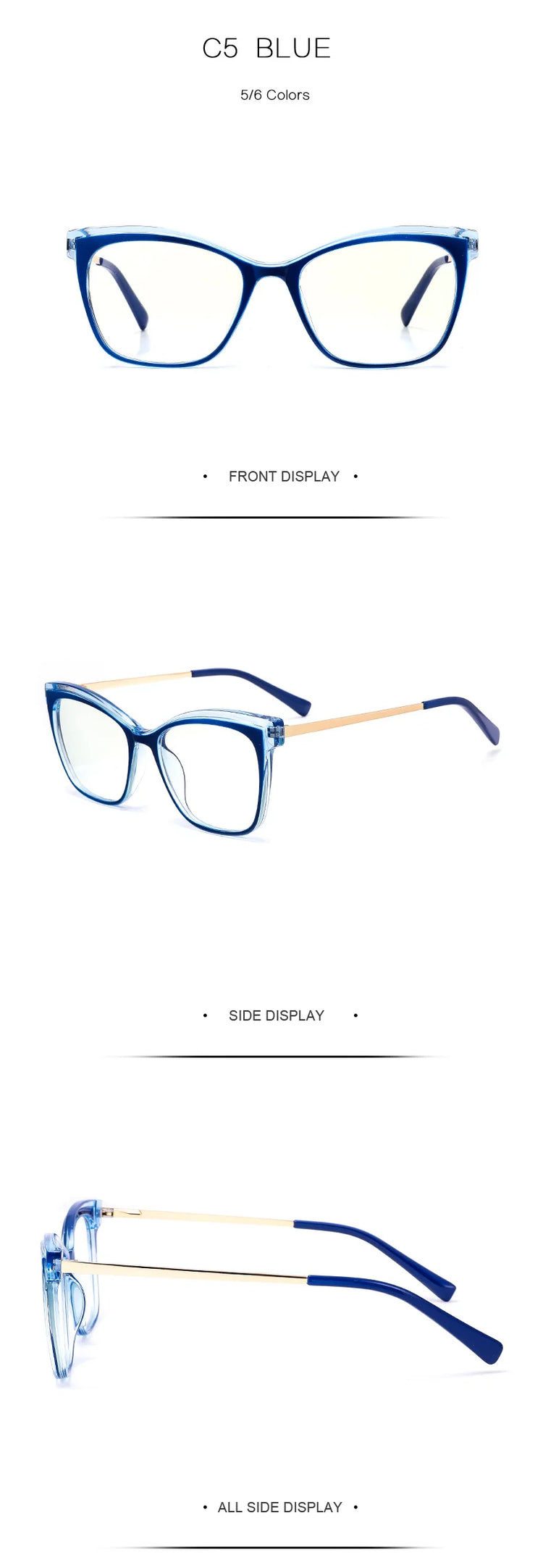 River Women's Two Tone Cat Eye Anti-Blue Light Blocking Glasses