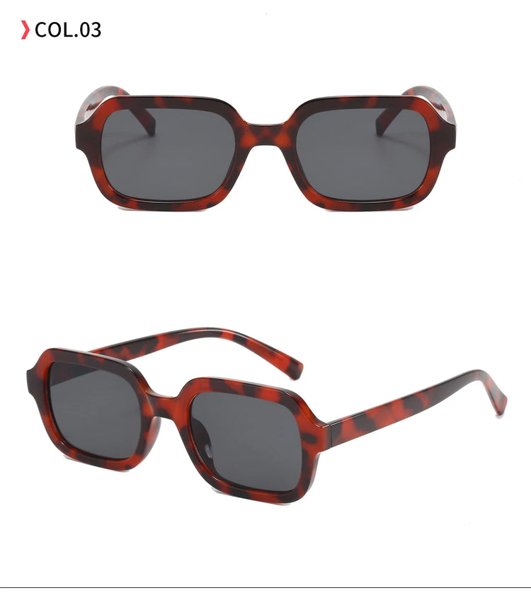 Thatcher Unisex UV400 Rectangle Frame Sunglasses