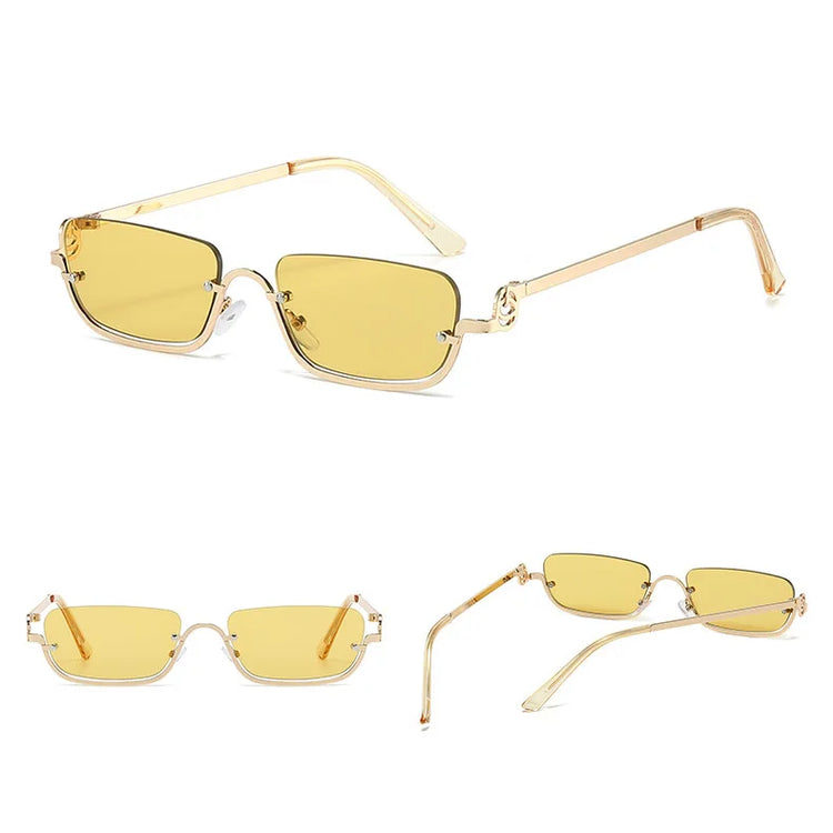 Daphne Womens Vintage Rectangular Half Frame UV400 SUnglasses