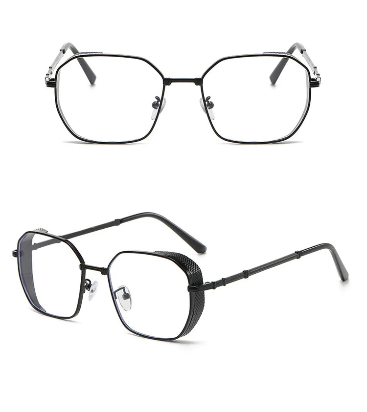 Rocco Steampunk Gradient Square Metal Shades Sunglasses