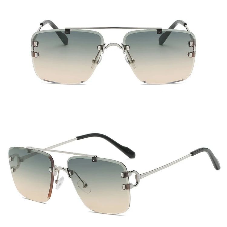 Elias Unisex Square Rimless UV400 Sunglasses