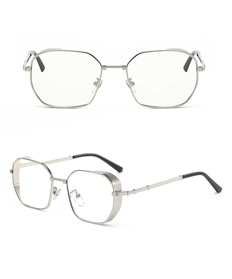 Rocco Steampunk Gradient Square Metal Shades Sunglasses