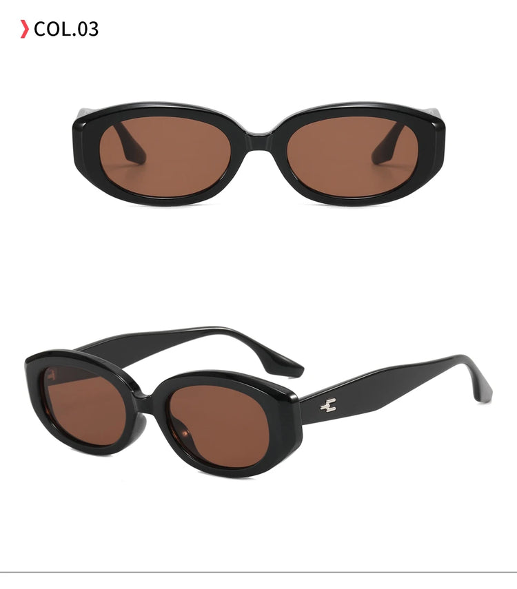 Vesper Unisex Small Oval Frame Retro UV400 Sunglasses