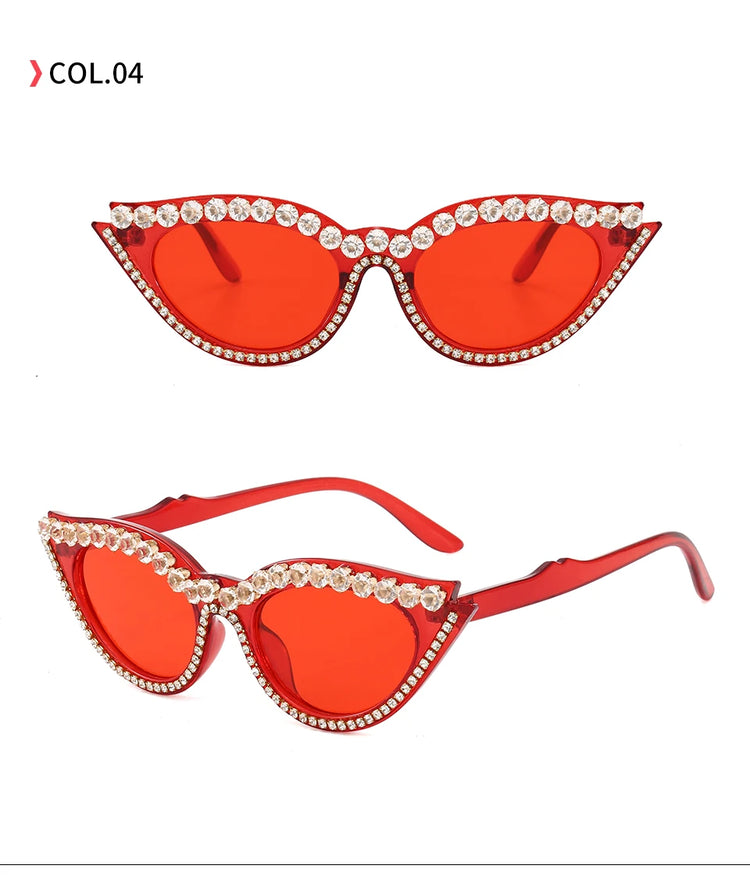 Trixie Women's Rhinestone Cat Eye Frame UV400 Sunglasses