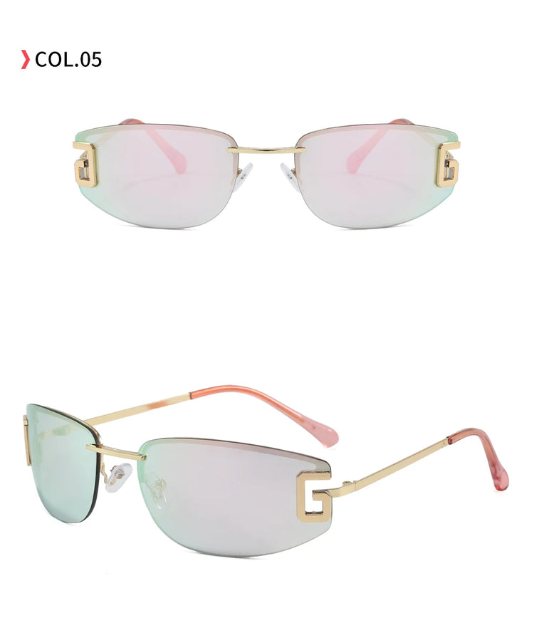Solis Rectangle Rimless Unisex UV400 Sunglasses