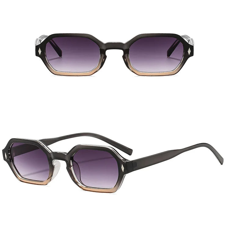 Pinnacle Retro Rectangle Frame Unisex UV400 Sunglasses