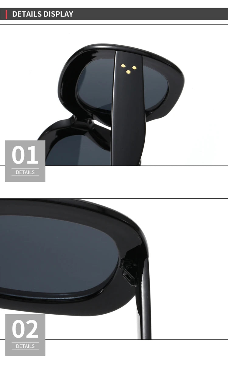 Stevie Oversized  Retro Square Frame UV400 Sunglasses