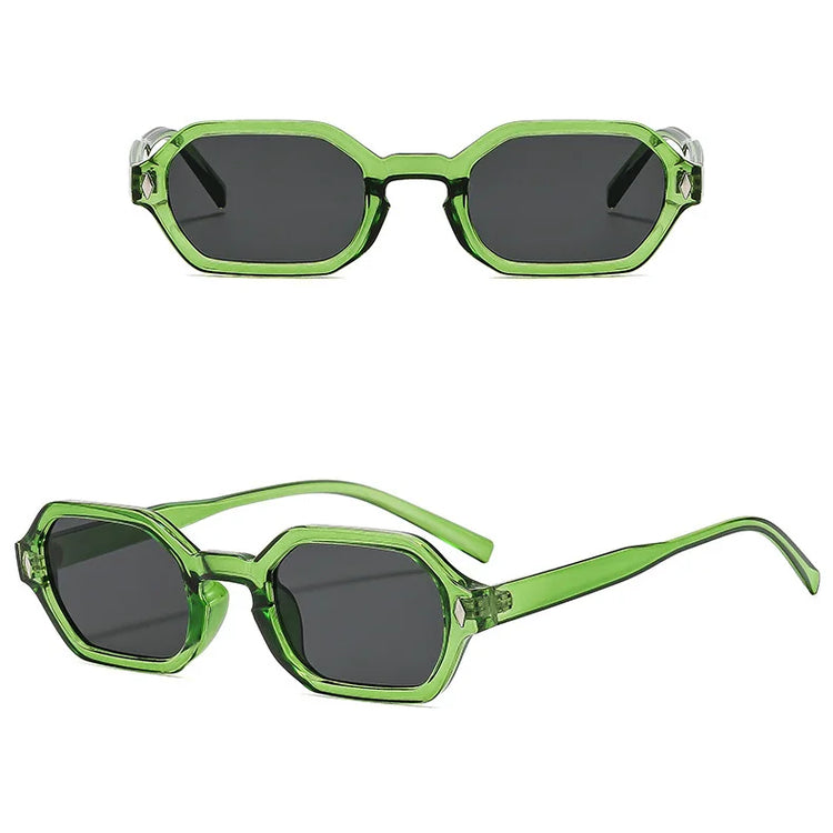 Pinnacle Retro Rectangle Frame Unisex UV400 Sunglasses
