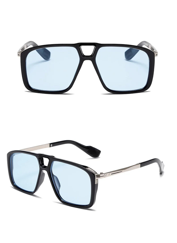 Axiom Men's Square Frame Retro Flat Top  Polarized Sunglasses