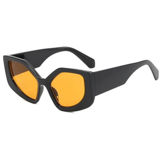 LAILA UNISEX OVERSIZED POLYGON CAT EYE UV400 CHUNKY FRAME SUNGLASSES