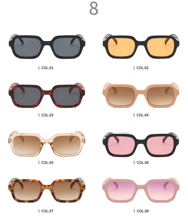 Thatcher Unisex UV400 Rectangle Frame Sunglasses