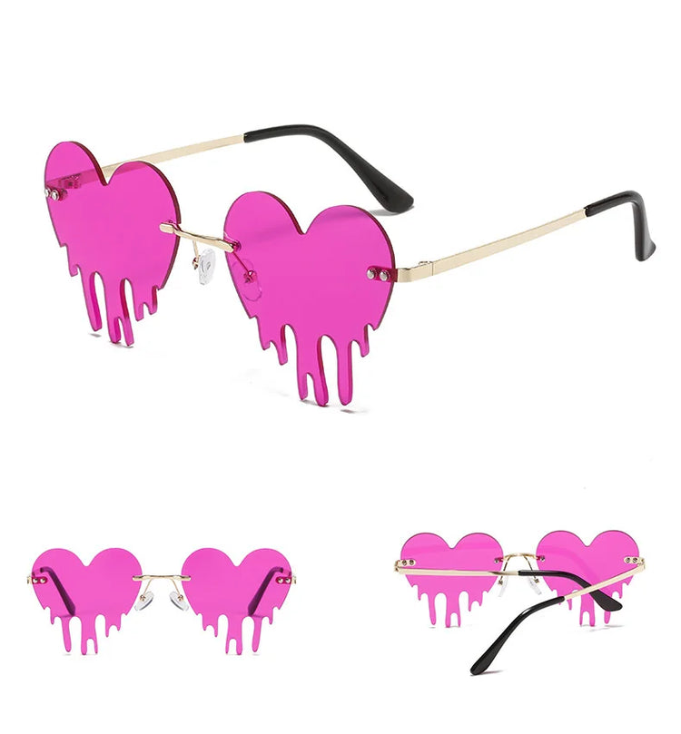 Amora Women’s Heart Drip UV400 Sunglasses