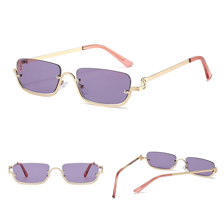 Daphne Womens Vintage Rectangular Half Frame UV400 SUnglasses