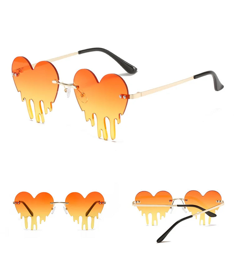 Amora Women’s Heart Drip UV400 Sunglasses