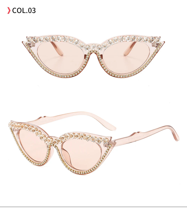 Trixie Women's Rhinestone Cat Eye Frame UV400 Sunglasses
