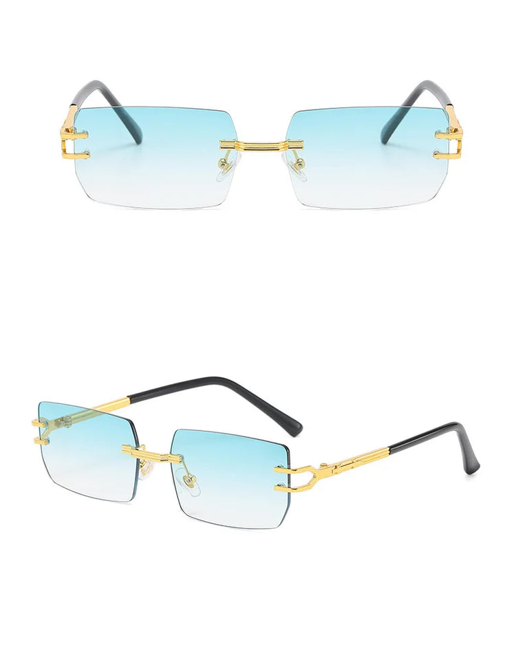 Julian Unisex Retro Rimless Rectangle Frame UV400 SUnglasses