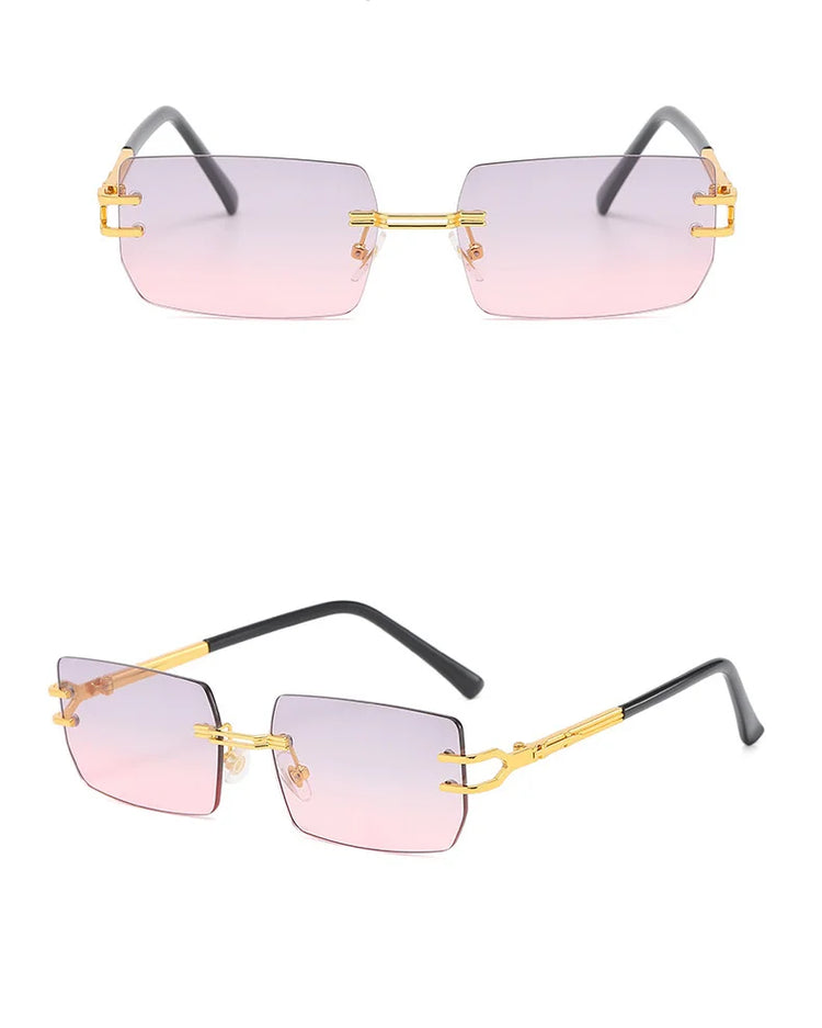 Julian Unisex Retro Rimless Rectangle Frame UV400 SUnglasses